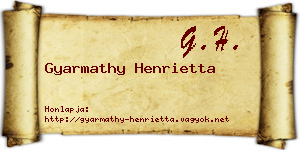 Gyarmathy Henrietta névjegykártya