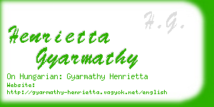 henrietta gyarmathy business card